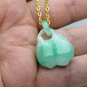 14K Jade Money bag Pendant With Necklace